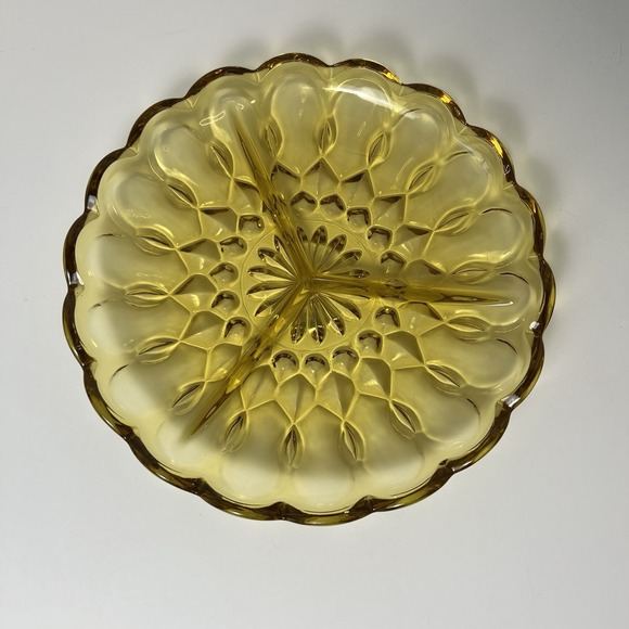 Anchor Hocking Other - Vintage Fairfield Anchor Hocking 1 divided serving dish 8 3/4" relish Amber